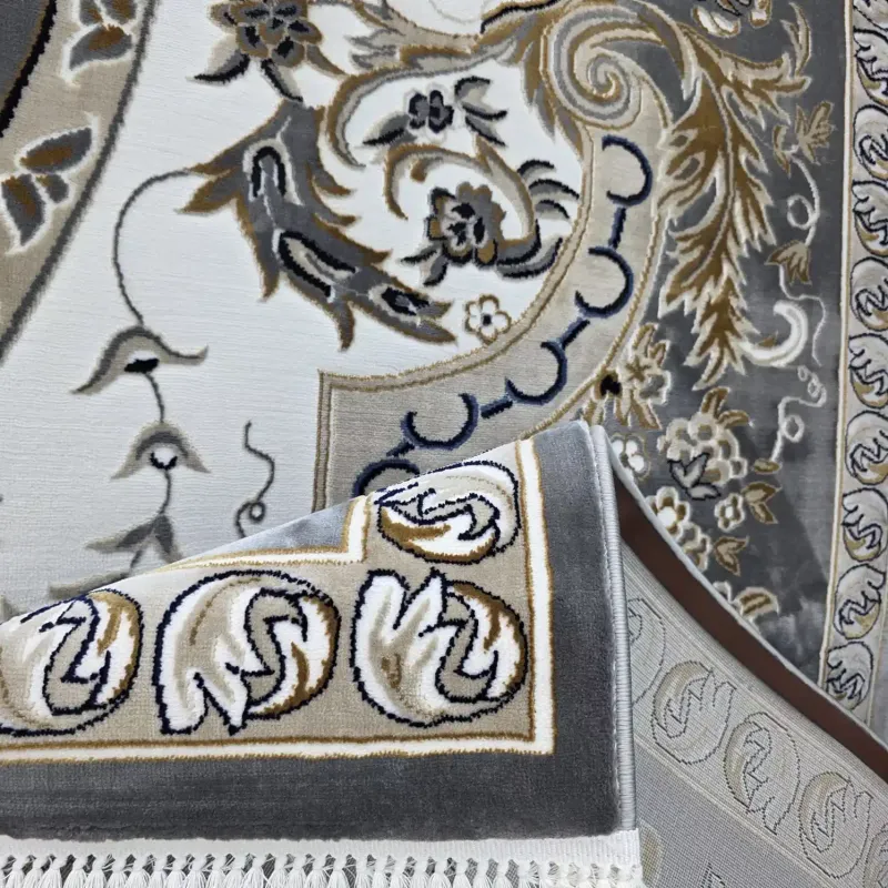 سجاد تركي شيراز A706C كلاسيك سميك ناعم رصاصي مقاس 400*600
