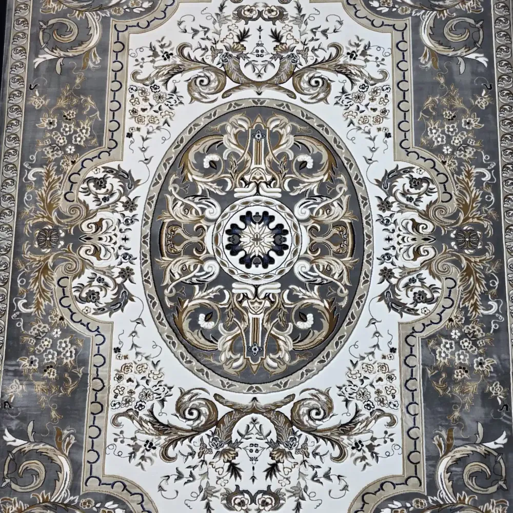 سجاد تركي شيراز A706C كلاسيك سميك ناعم رصاصي مقاس 400*800