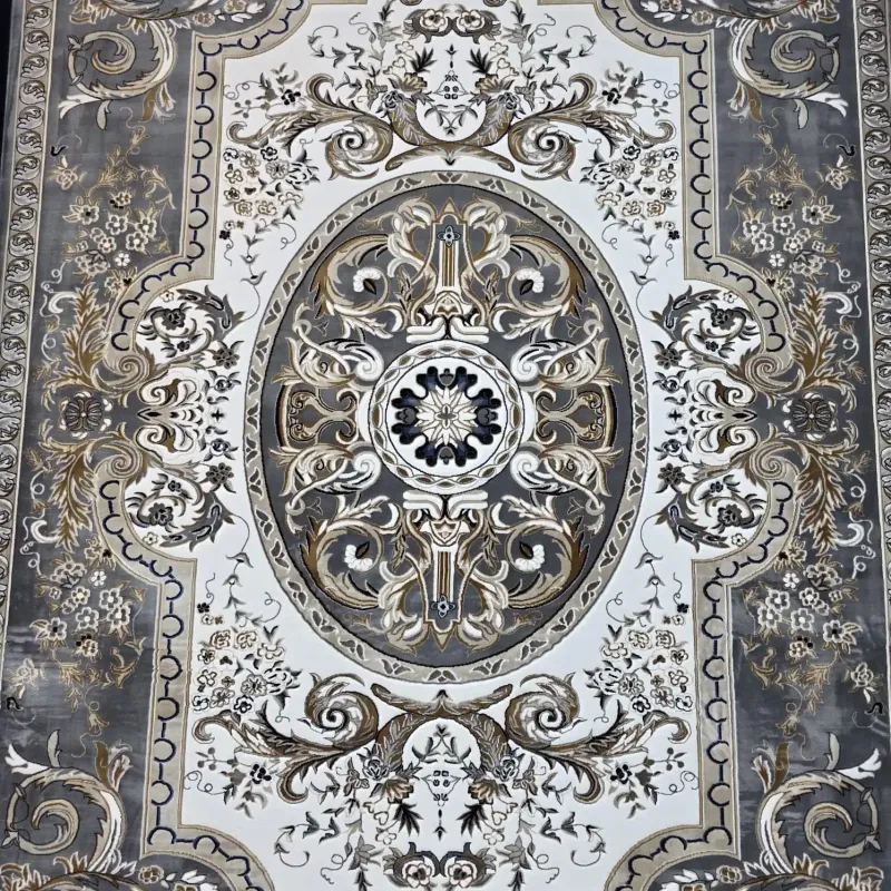 سجاد تركي شيراز A706C كلاسيك سميك ناعم رصاصي مقاس 400*600