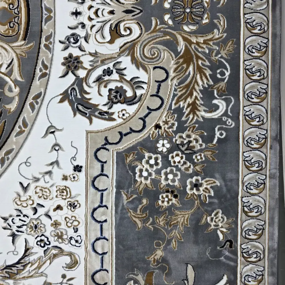 سجاد تركي شيراز A706C كلاسيك سميك ناعم رصاصي مقاس 400*800