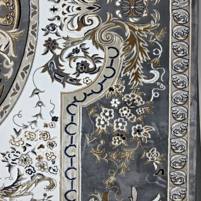 سجاد تركي شيراز A706C كلاسيك سميك ناعم رصاصي مقاس 400*600