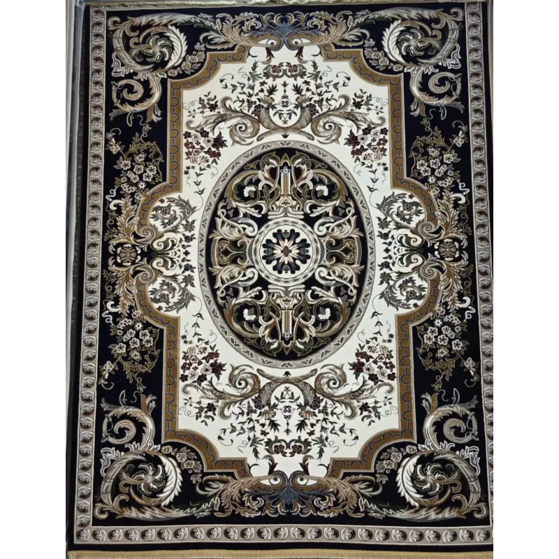 سجاد تركي شيراز A706C كلاسيك سميك ناعم كحلي مقاس  100*200