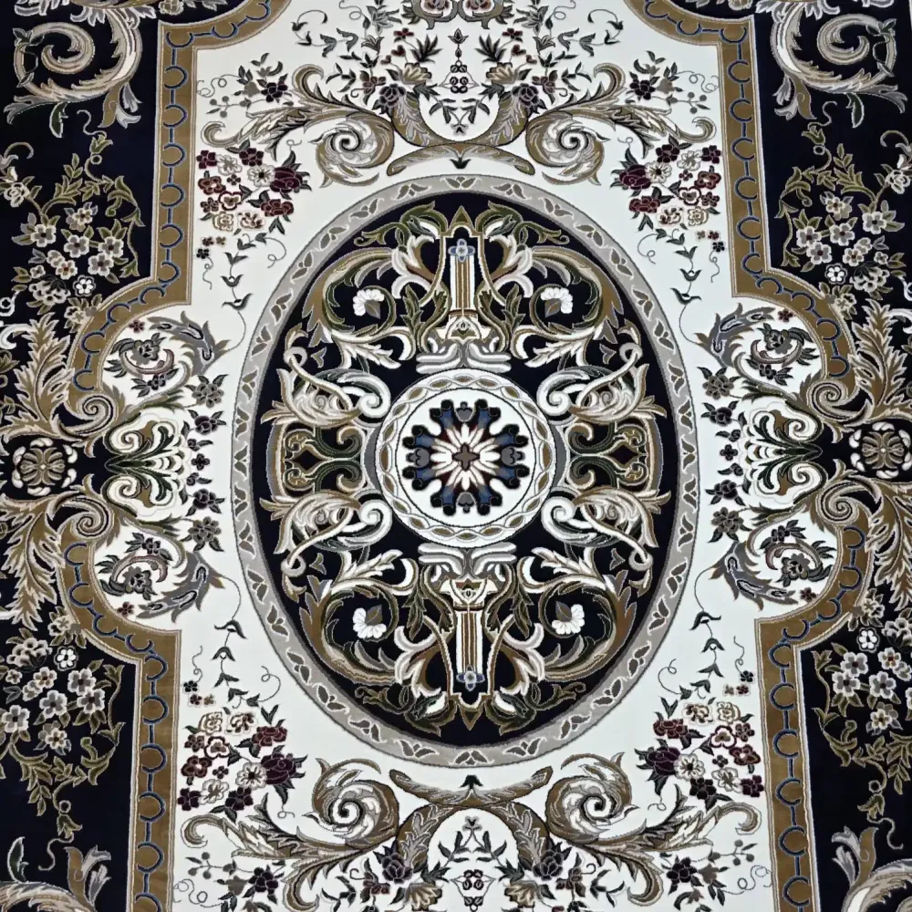 سجاد تركي شيراز A706C كلاسيك سميك ناعم كحلي مقاس 400*800