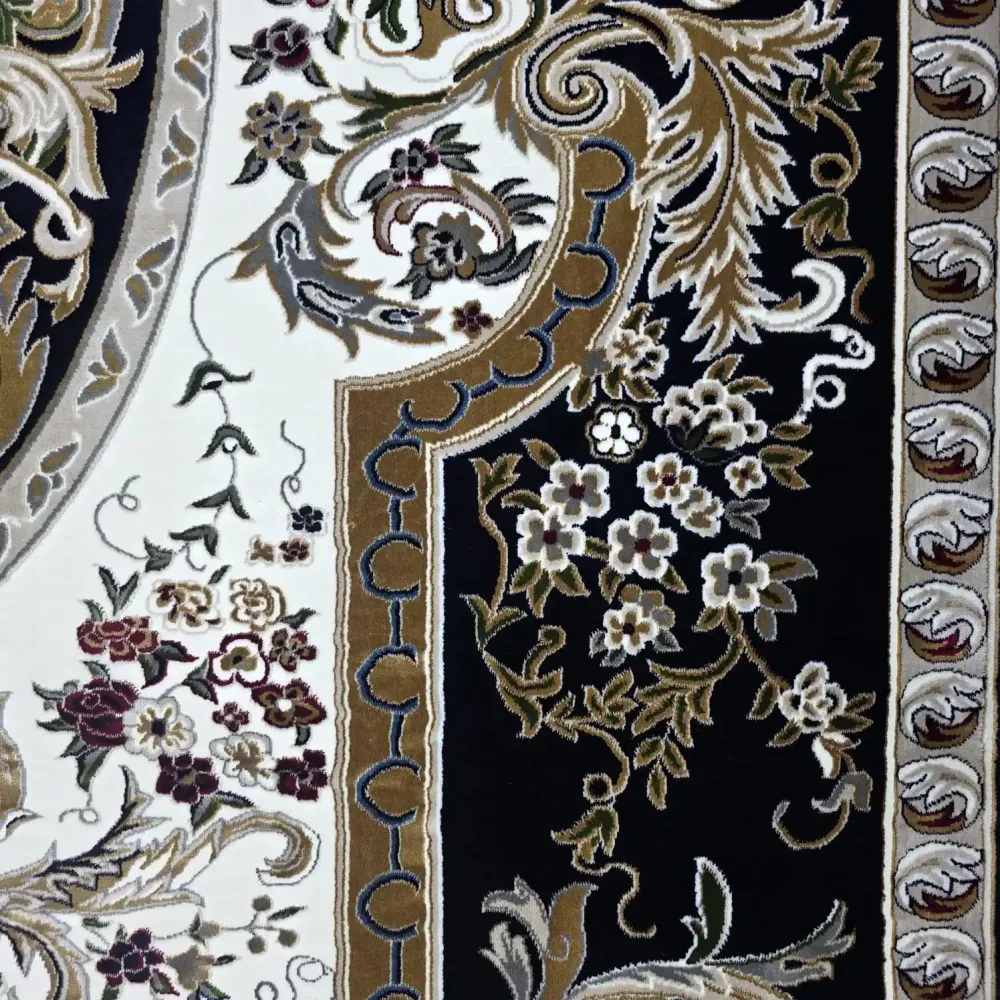 سجاد تركي شيراز A706C كلاسيك سميك ناعم كحلي مقاس 400*800