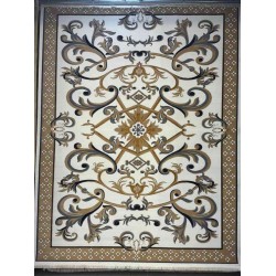 سجاد إيراني درجة أولى سجاد فاخر مصنوع بدقة عالية من أفضل أنواع الصوف والحرير الون  كريم ذهبي مقاس 300*400