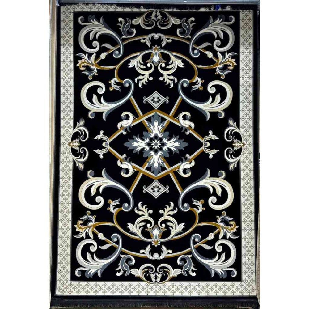 سجاد إيراني درجة أولى سجاد فاخر مصنوع بدقة عالية من أفضل أنواع الصوف والحرير الون كحلي مقاس 400*600