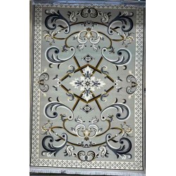 سجاد إيراني درجة أولى سجاد فاخر مصنوع بدقة عالية من أفضل أنواع الصوف والحرير الون رصاصي فاتح مقاس 300*400