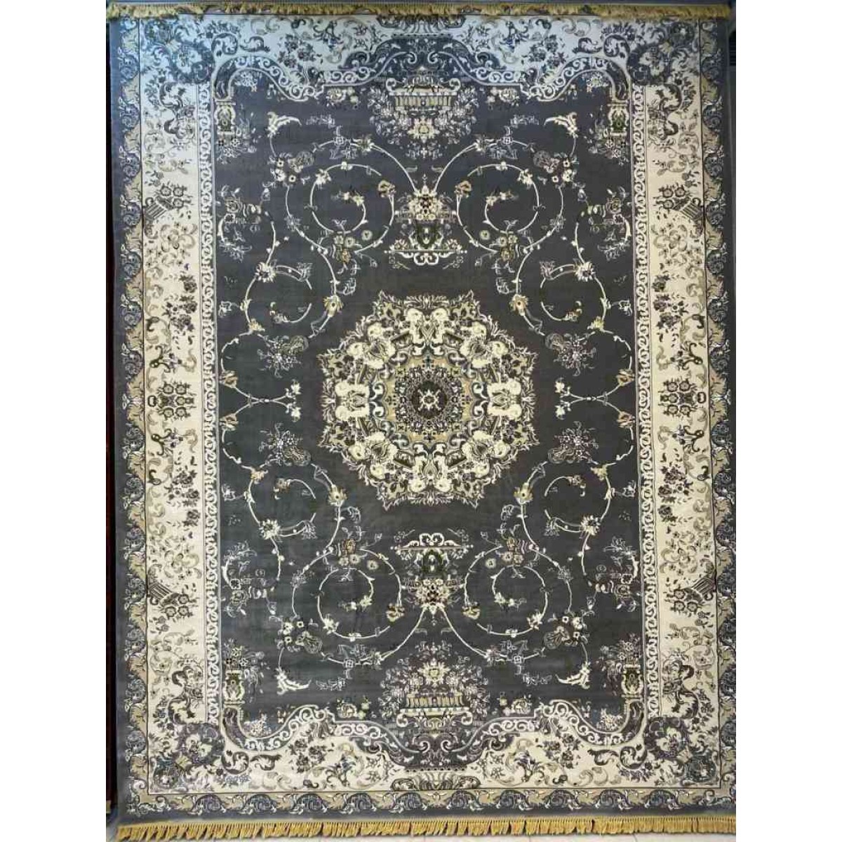 سجاد تركي تبريز كلاسيك سميك ناعم 2767B رصاصي مقاس 200*300