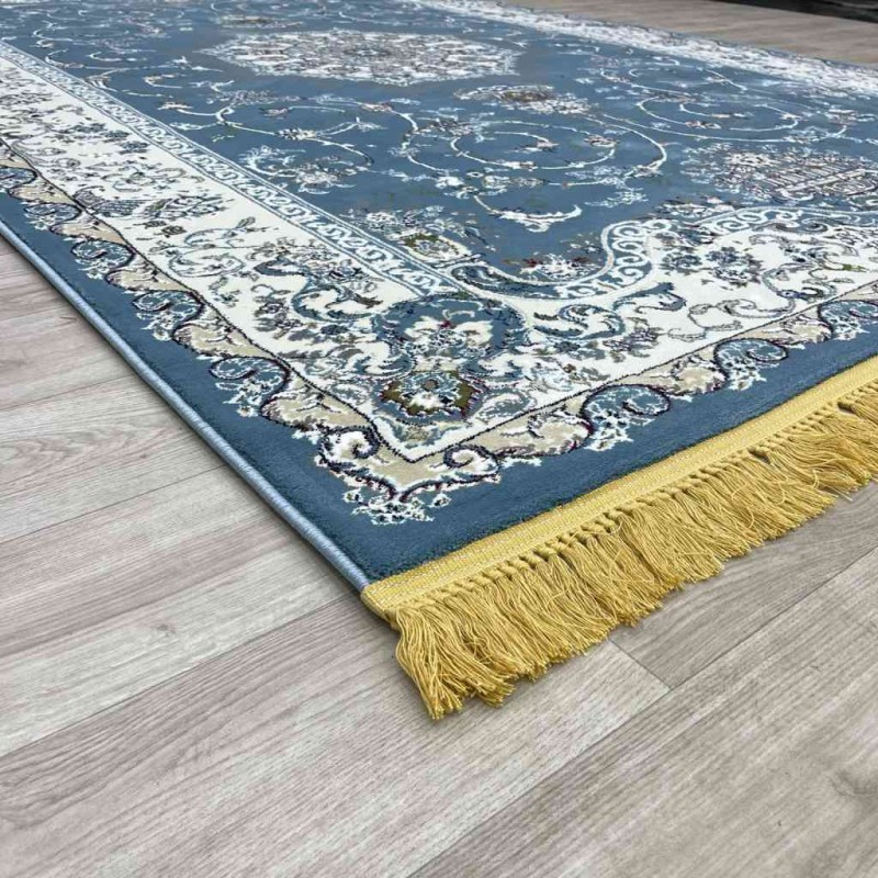 سجاد تركي تبريز كلاسيك سميك ناعم 2767B سماوي عنابي مقاس 250*350