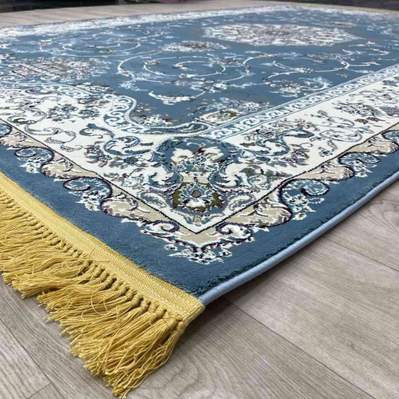 سجاد تركي تبريز كلاسيك سميك ناعم 2767B سماوي عنابي مقاس 250*350