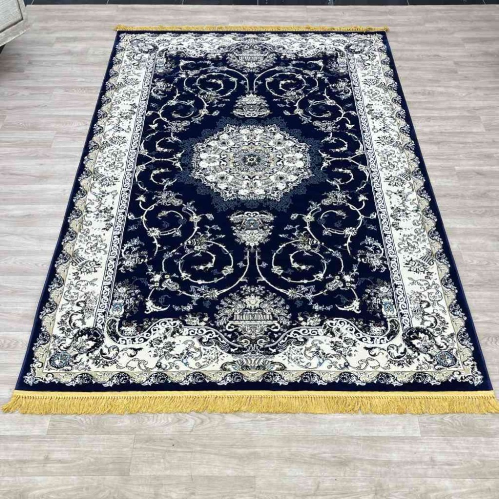 سجاد تركي تبريز كلاسيك سميك ناعم 2767B كحلي مقاس 500*800