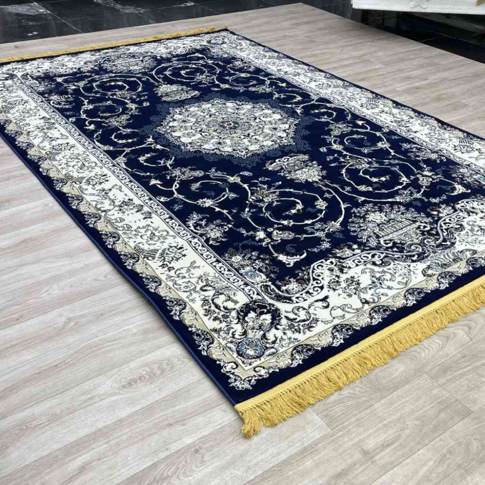 سجاد تركي تبريز كلاسيك سميك ناعم 2767B كحلي مقاس 500*800
