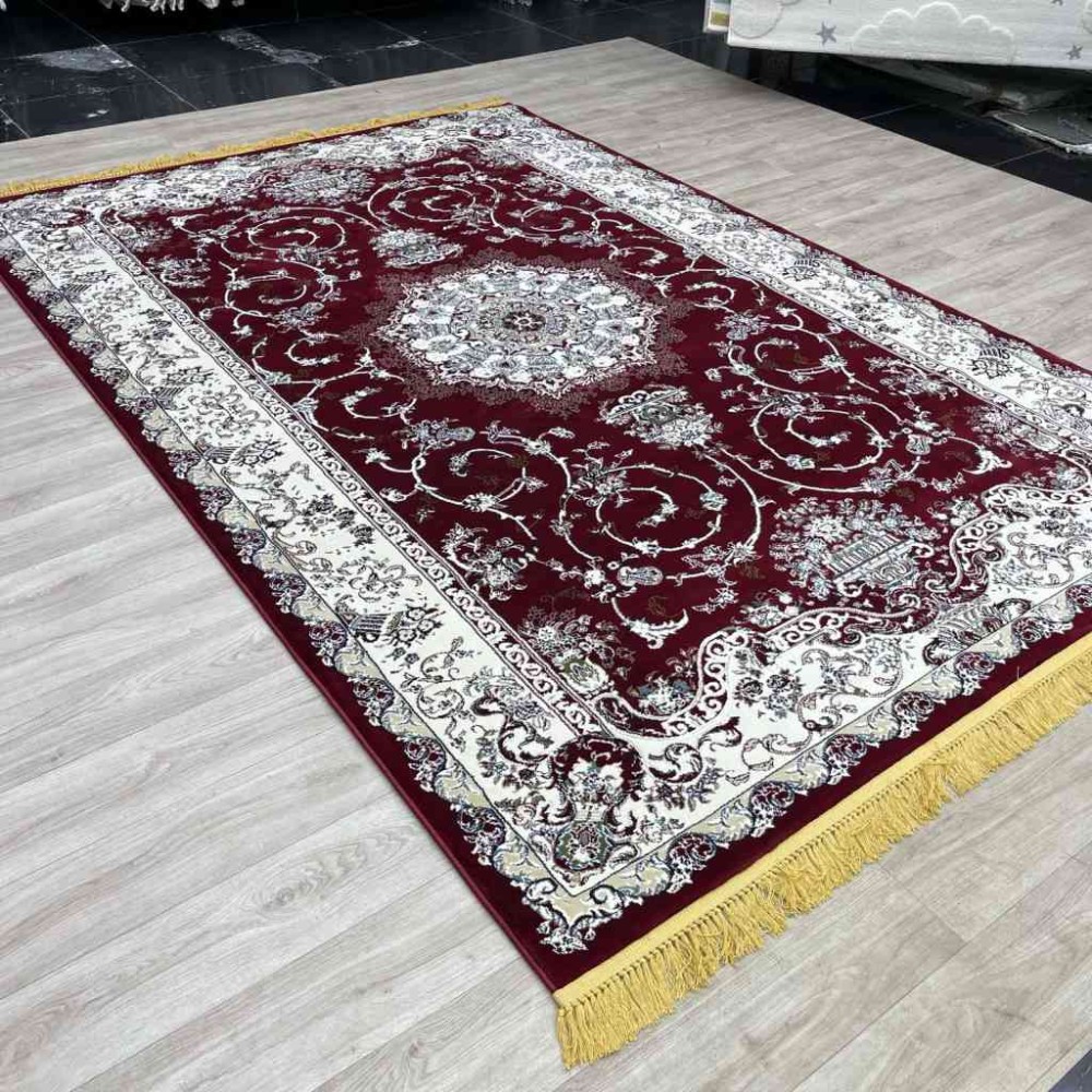 سجاد تركي تبريز كلاسيك سميك ناعم 2767B احمر عنابي مقاس 100*300