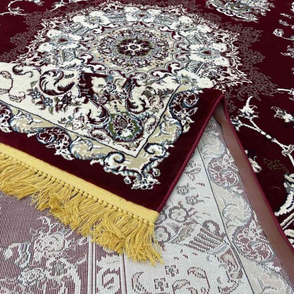 سجاد تركي تبريز كلاسيك سميك ناعم 2767B احمر عنابي مقاس 500*600