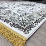 سجاد تركي تبريز كلاسيك سميك ناعم 2767B ابيض مقاس 125*500