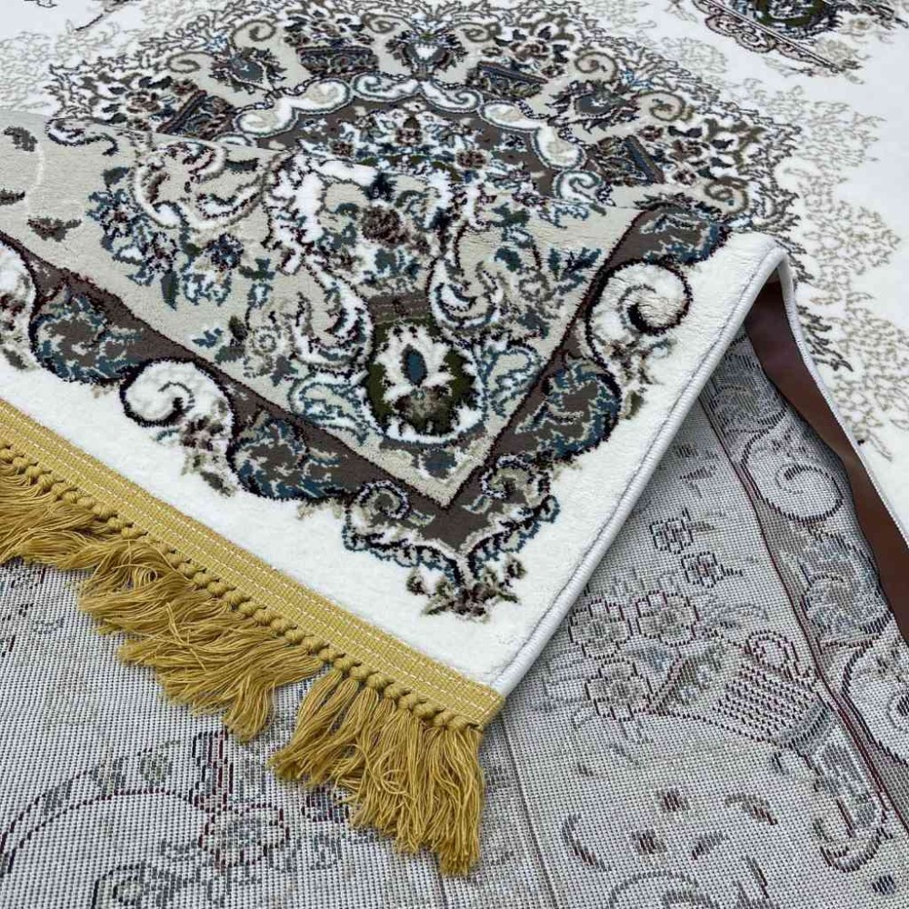 سجاد تركي تبريز كلاسيك سميك ناعم 2767B ابيض مقاس 500*800