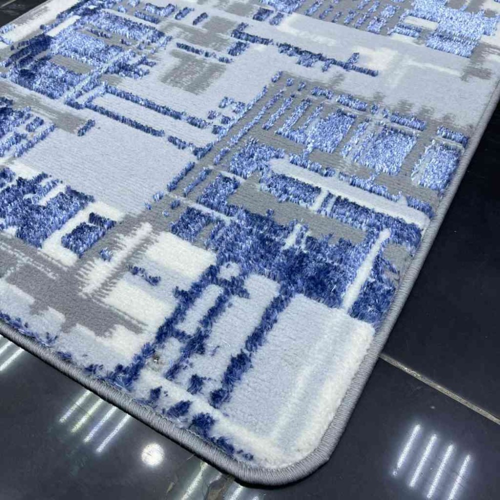 موكيت ستايل 5 نقشه DN07A تركي تناسب جميع الفرف لون رصاصي و سماوي