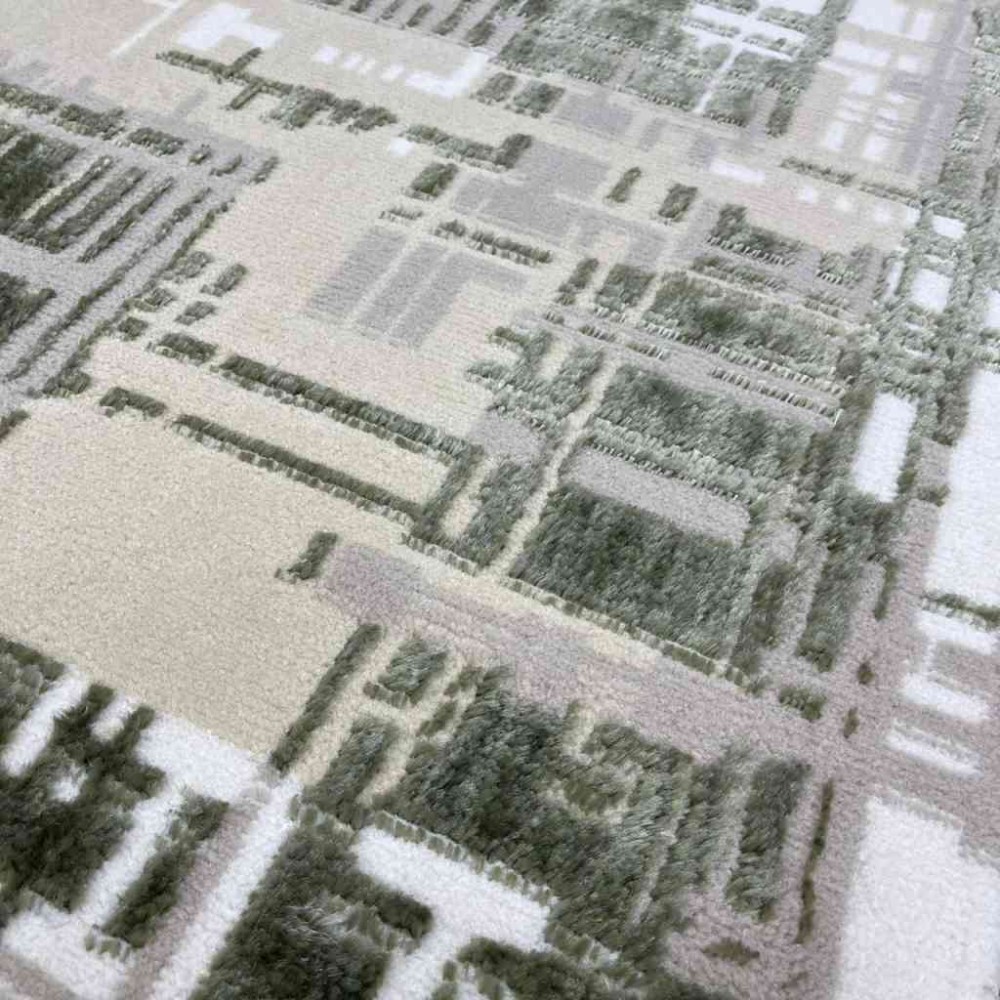 موكيت ستايل 5 نقشه DN07A تركي تناسب جميع الفرف لون بيج و اخضر