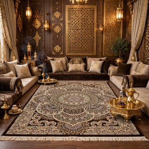 سجاد الواحة تركي H5307C بني غامق مقاس 100*300