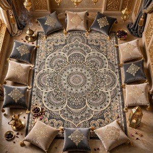 سجاد الواحة تركي H5307C رصاصي غامق مقاس 50*80