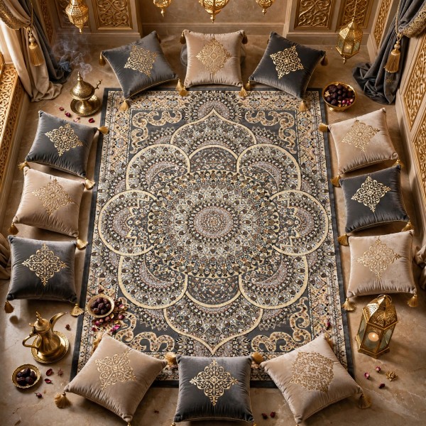 سجاد الواحة تركي H5307C رصاصي غامق مقاس 100*200