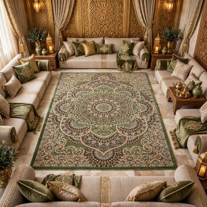 سجاد الواحة تركي H5307C اخضر مقاس 100*300
