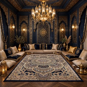 سجاد الواحة تركي H5307C كحلي مقاس 400*500