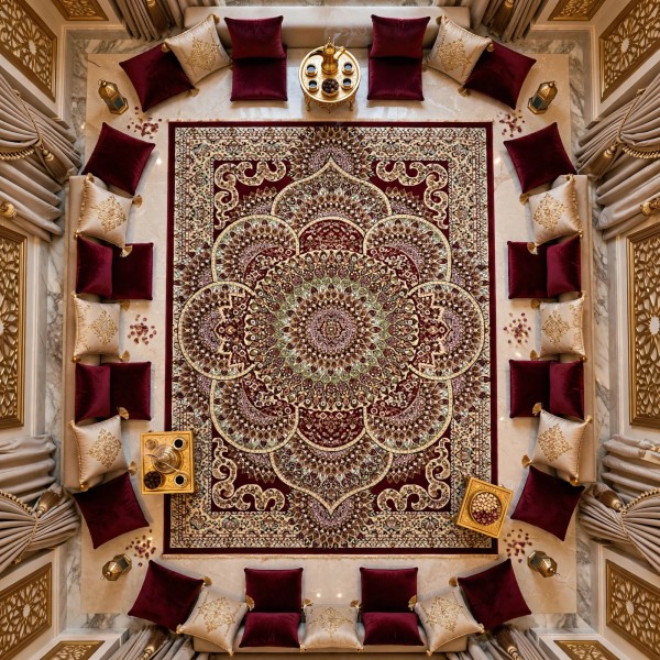 سجاد الواحة تركي H5307C احمر غامق مقاس 250*350