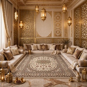 سجاد الواحة تركي H3650B بوني كريم مقاس 400*600