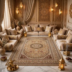 سجاد الواحة تركي H3650B بني فاتح مقاس 100*300