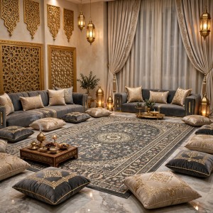 سجاد الواحة تركي H3650B رصاصي غامق مقاس 100*300