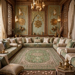 سجاد الواحة تركي H3650B اخضر مقاس 400*500