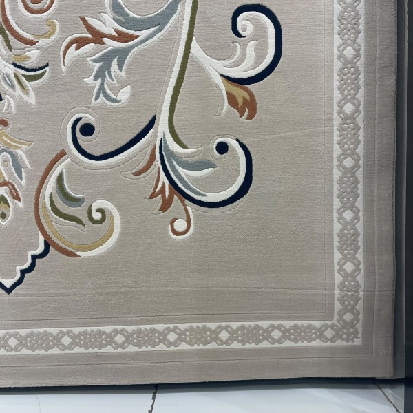 سجاد لائك نقش فرنسي تركي 9771B بيج مقاس 80*150