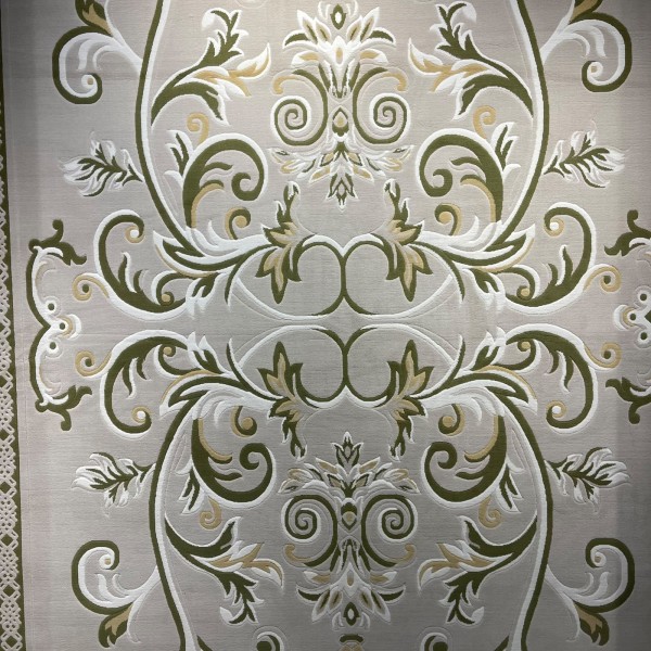 سجاد لائك نقش فرنسي تركي 9771B اخضر بيج مقاس 150*220