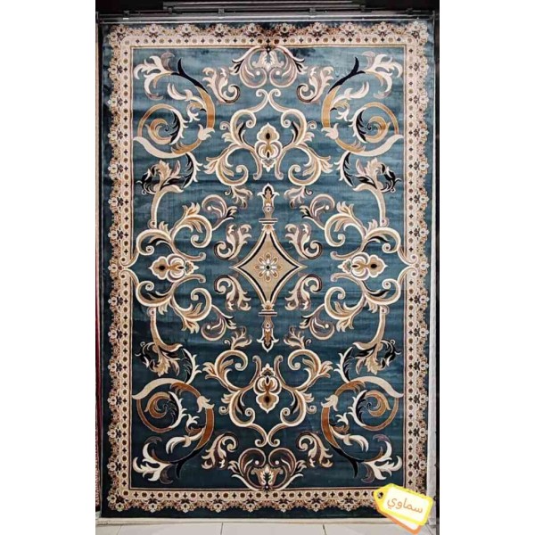 سجاد تركي سما نقش فرنسي لون سماوي مقاس 150*230