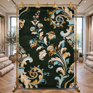 سجاد اطلس تركي نقش كوري A169A اخضر - مقاس 250*350 سم