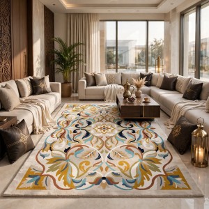 سجاد أطلس تركي نقش كوري كلاسيكي A170A بيج - مقاس 80*150 سم