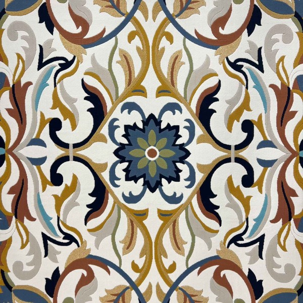 سجاد اطلس تركي نقش كوري A170A سماوي غامق - مقاس 100*200 سم
