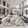 سجاد برازيل نقش كوري تركي A138A كريم انثراسيت مقاس 400*600