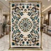 سجاد رمادا نقش كوري تركي A336A اخضر مقاس 100*300