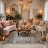 سجاد سوبر بوهيمي تركي A213A سماوي فاتح مقاس 200*300