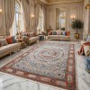 سجاد فيرونا بوهيمي تركي KO61A بيج برتقالي مقاس 50*80