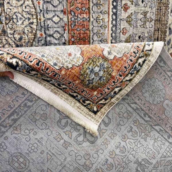 سجاد فيرونا بوهيمي تركي KO61A بيج برتقالي مقاس 50*80