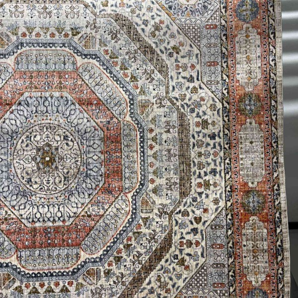 سجاد فيرونا بوهيمي تركي KO61A بيج برتقالي مقاس 50*80