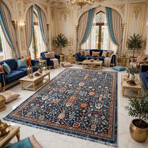 سجاد فيرونا بوهيمي تركي KP79A سماوي غامق زهري مقاس 50*80