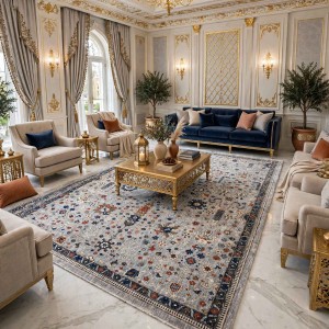 سجاد فيرونا بوهيمي تركي KP79A رصاصي فاتح مولتي اكوا مقاس 80*150