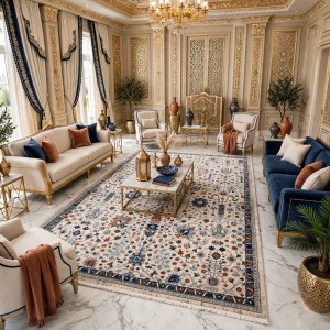 سجاد فيرونا بوهيمي تركي KP79A بيج مولتي اكوا مقاس 50*80