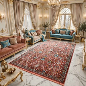 سجاد فيرونا بوهيمي تركي KP79A احمر تركواز مقاس 50*80