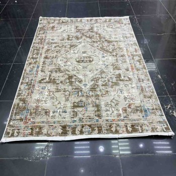 سجاد بوهيمي ماكس تركي B011B لون بيج ابيض مقاس 150*220