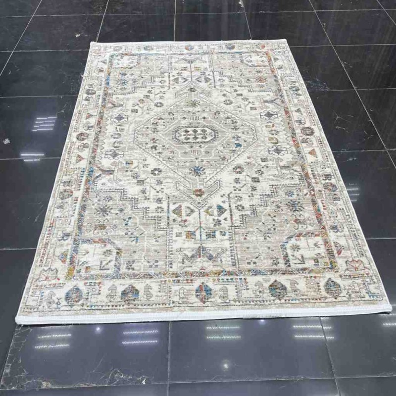 سجاد بوهيمي ماكس تركي B011B لون كريم بيج مقاس 200*300